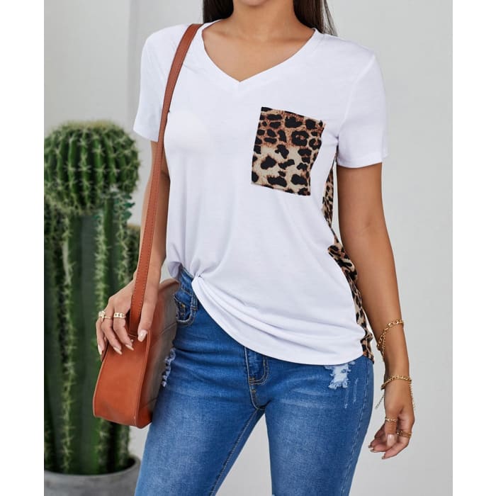 Leopard Back Tee - Shirts & Tops