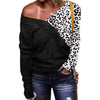 Leopard Color Block Sweater - Sweater