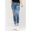 Lined Distressed Jeans - Jeans