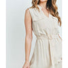 Linen Blend Safari Shirtdress - Dress