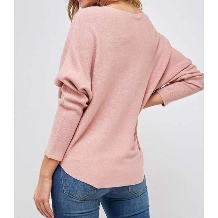 Mauve Pearl Trimmed Sweater - Sweater