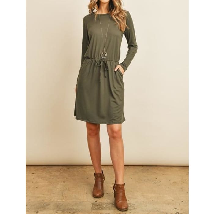 Olive Casual Dress - Dresses