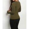 Olive MicroRibbed Casual Top - Top