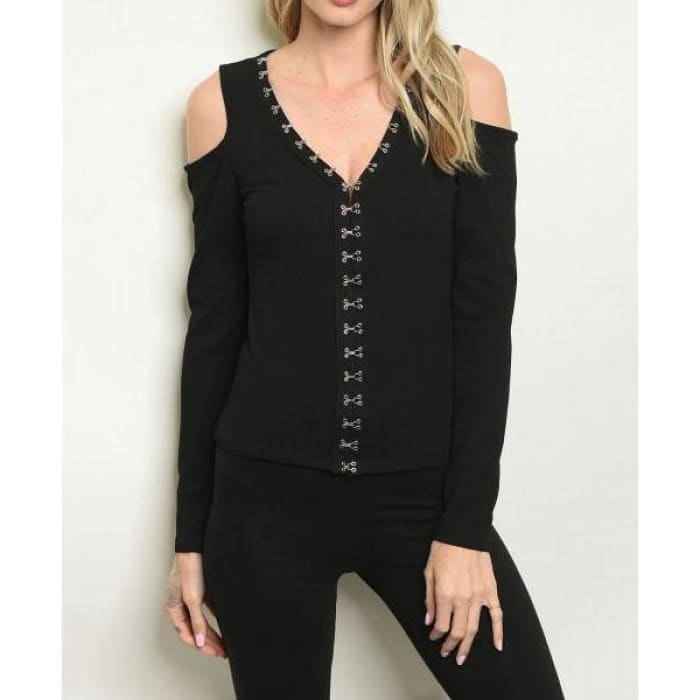 One by One Cold Shoulder Top - Cold Shoulder Top