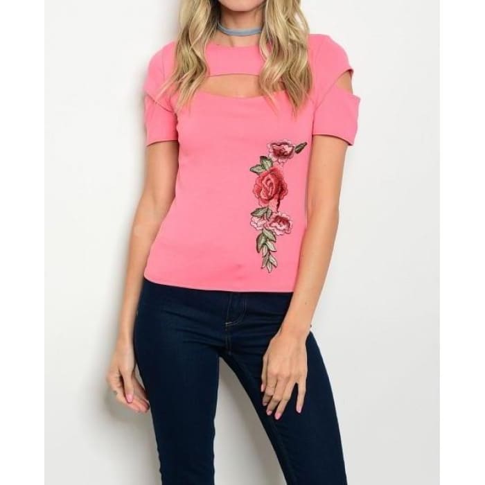 Peek-a-Boo Pink Top - Top