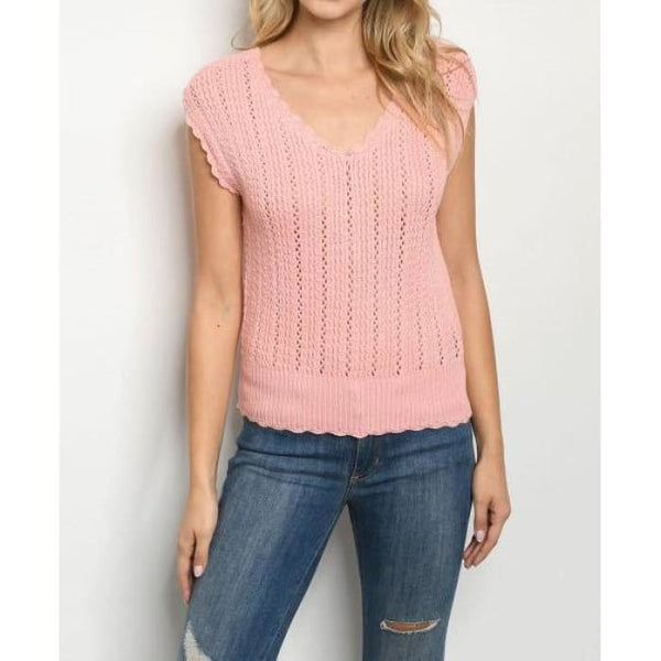Pointelle Knit Top - Top