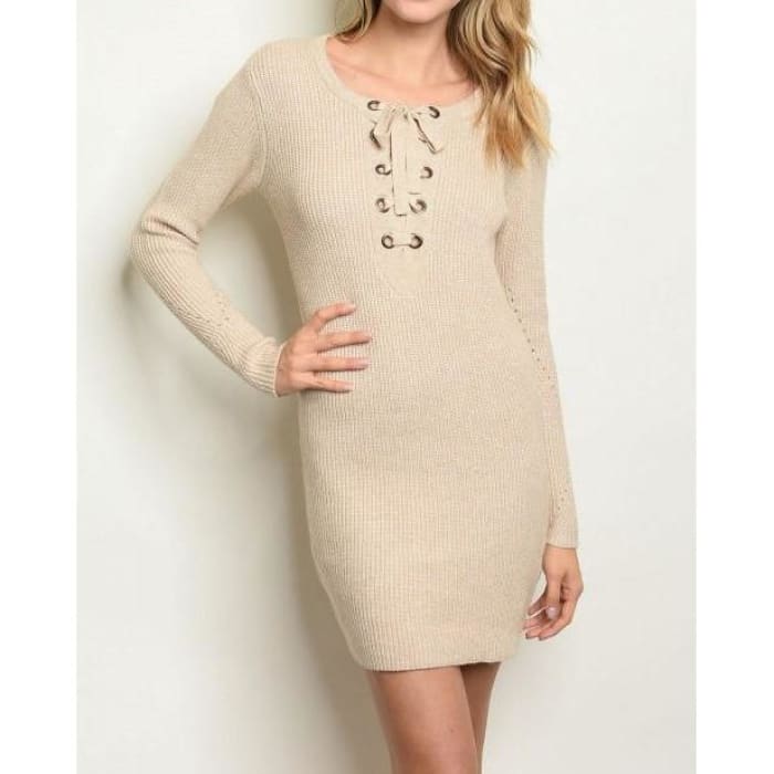 Ribbed Sweaterdress - Dress