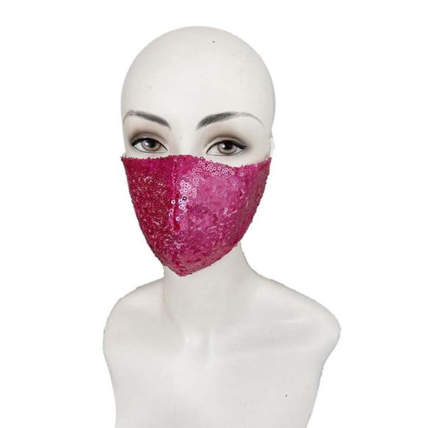 Rose Pink Sequin Mask - One Size / Rose Pink - Mask