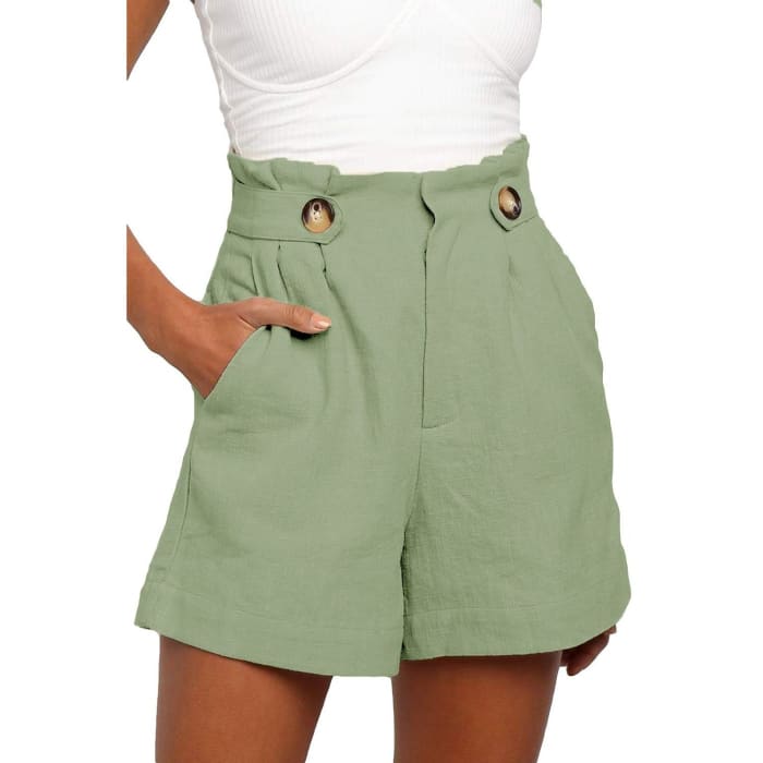 Sage High Frill Waist Shorts - Shorts