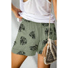 Sage Palm Leaf Drawstring Shorts - Shorts