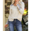 Soft Taupe Leopard Back Top - Shirt