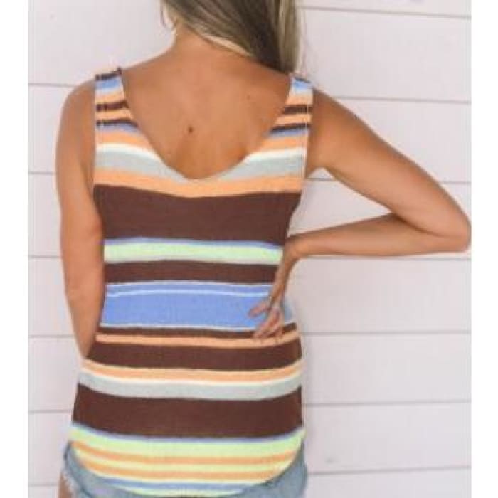 Striped Knit Tank - Tank