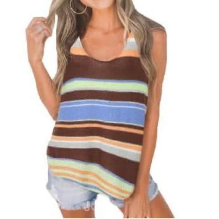 Striped Knit Tank - Tank