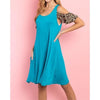 Turquoise Knit Shift Dress - Dress